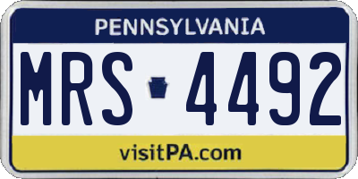 PA license plate MRS4492
