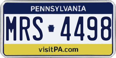 PA license plate MRS4498