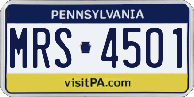PA license plate MRS4501