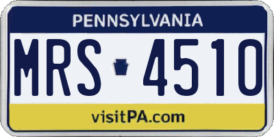 PA license plate MRS4510