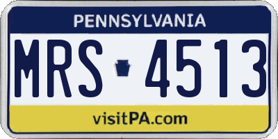 PA license plate MRS4513