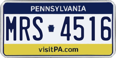 PA license plate MRS4516