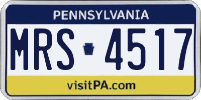 PA license plate MRS4517