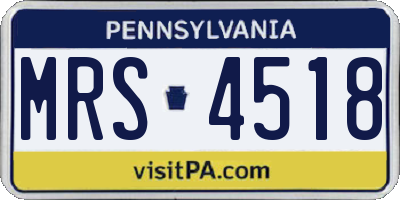 PA license plate MRS4518