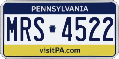 PA license plate MRS4522