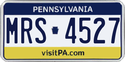 PA license plate MRS4527