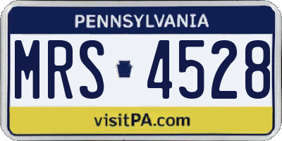 PA license plate MRS4528