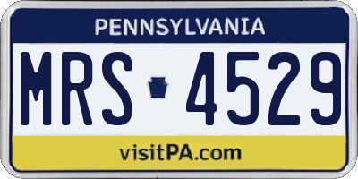 PA license plate MRS4529