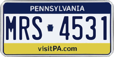 PA license plate MRS4531