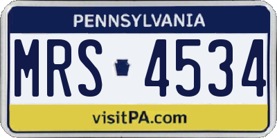 PA license plate MRS4534