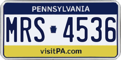 PA license plate MRS4536