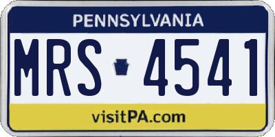 PA license plate MRS4541
