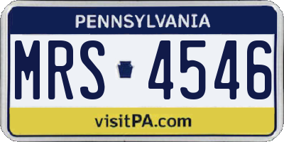 PA license plate MRS4546