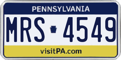 PA license plate MRS4549