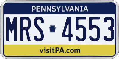 PA license plate MRS4553