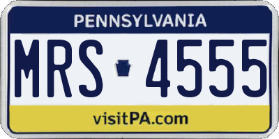 PA license plate MRS4555