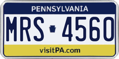 PA license plate MRS4560