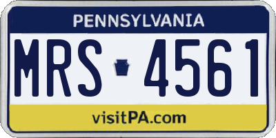 PA license plate MRS4561