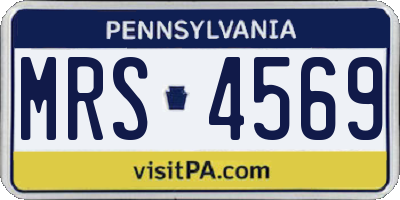 PA license plate MRS4569
