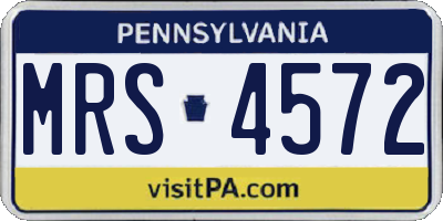 PA license plate MRS4572