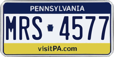 PA license plate MRS4577