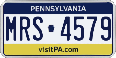 PA license plate MRS4579
