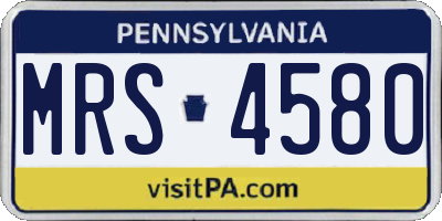 PA license plate MRS4580