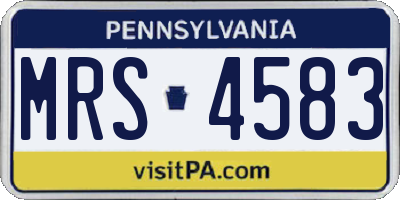 PA license plate MRS4583