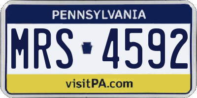 PA license plate MRS4592