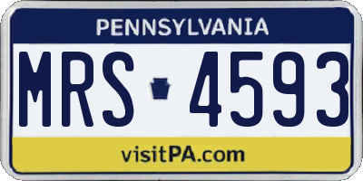 PA license plate MRS4593