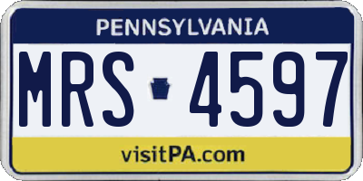 PA license plate MRS4597