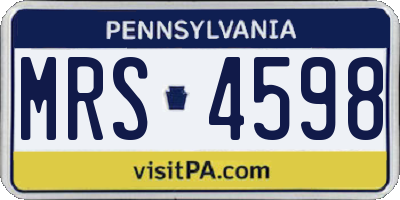 PA license plate MRS4598