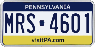PA license plate MRS4601