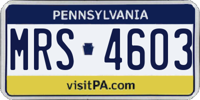 PA license plate MRS4603