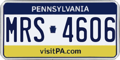 PA license plate MRS4606