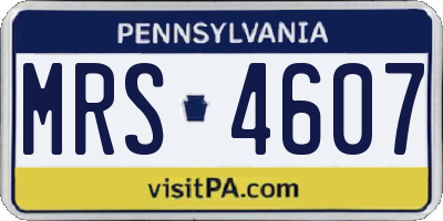 PA license plate MRS4607