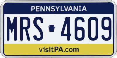 PA license plate MRS4609