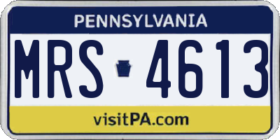 PA license plate MRS4613