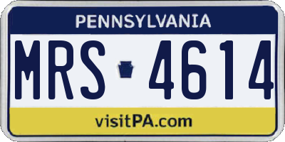 PA license plate MRS4614