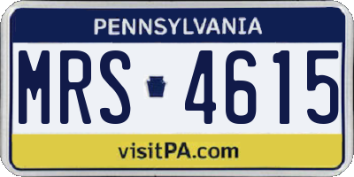 PA license plate MRS4615