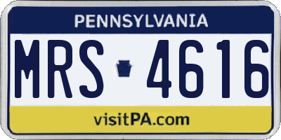 PA license plate MRS4616