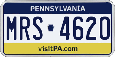 PA license plate MRS4620