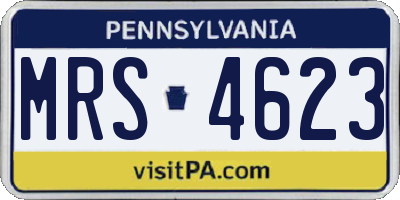 PA license plate MRS4623