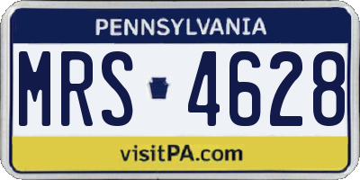 PA license plate MRS4628