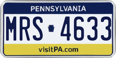PA license plate MRS4633