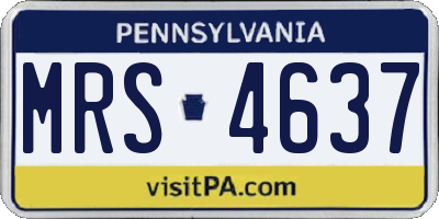PA license plate MRS4637