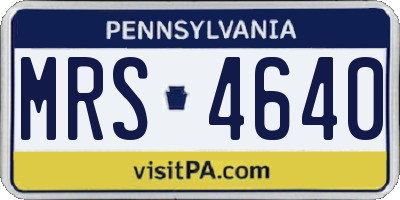 PA license plate MRS4640