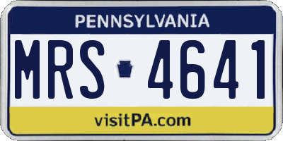 PA license plate MRS4641