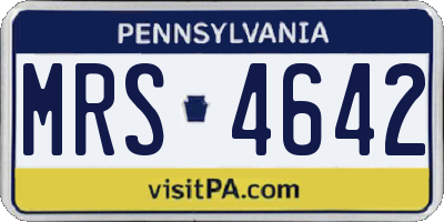 PA license plate MRS4642
