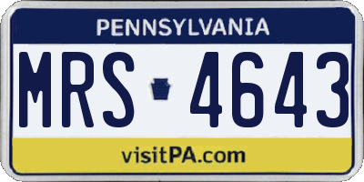 PA license plate MRS4643